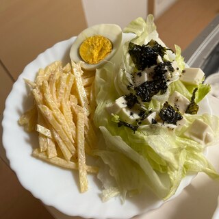 豆腐とレタスの韓国風サラダ
